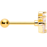 18G 5/16 Clear CZ Gold Tone Crown Cartilage Tragus Earring