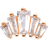18G 5/16 Clear CZ Rose Gold Tone Crown Cartilage Tragus Earring