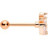 18G 5/16 Clear CZ Rose Gold Tone Crown Cartilage Tragus Earring