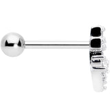 18G 5/16 Clear CZ Gem Nautical Anchor Cartilage Tragus Earring