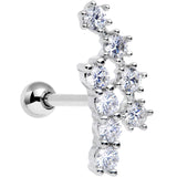 18G 5/16 Clear CZ Gem Spray of Stars Cartilage Tragus Earring