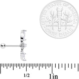 18G 5/16 Clear CZ Gem Geometric Crest Cartilage Tragus Earring