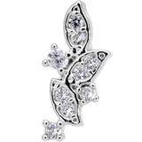 18G 5/16 Clear CZ Gem Leafy Flourish Cartilage Tragus Earring