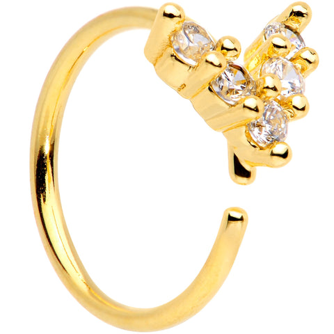 20G 5/16 Clear CZ Gem Gold Tone Arrowhead Seamless Circular Ring