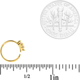 20G 5/16 Clear CZ Gem Gold Tone Arrowhead Seamless Circular Ring