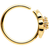 20G 5/16 Clear CZ Gem Gold Tone Emblem Seamless Circular Ring