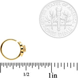 20G 5/16 Clear CZ Gem Gold Tone Emblem Seamless Circular Ring