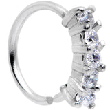 18G 5/16 Clear CZ Gem Crowning Glory Seamless Circular Ring