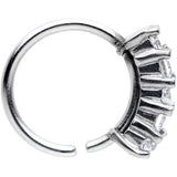 18G 5/16 Clear CZ Gem Crowning Glory Seamless Circular Ring