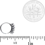 18G 5/16 Clear CZ Gem Crowning Glory Seamless Circular Ring