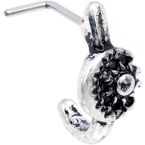 20G Celestial Sun and Moon Faux Hoop L Shaped Nose Ring