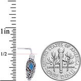 20G 1/4 Southwest Blue Feather Faux Hoop L Shaped Nose Hoop