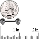 14G 9/16 Clear Gem Black Alien Invader Barbell Nipple Ring Set