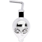20G Clear Gem Alien Invader Faux Hoop L Shaped Nose Ring