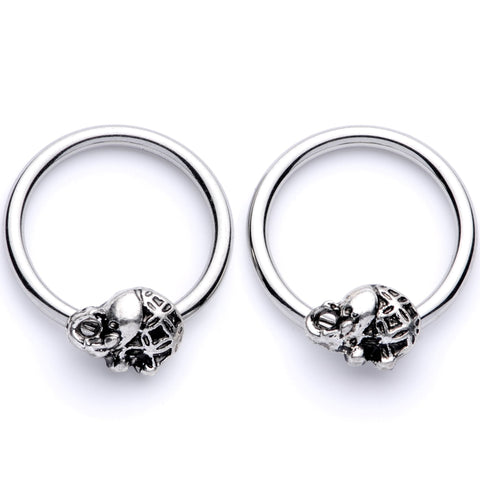 14G 5/8 Elephant BCR Captive Nipple Ring Set