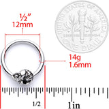 14G 5/8 Elephant BCR Captive Nipple Ring Set