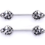 14G 5/8 Whimsical Round Elephant Barbell Nipple Ring Set