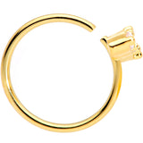 20G 5/16 Clear CZ Gem Trio Gold Tone Seamless Circular Ring