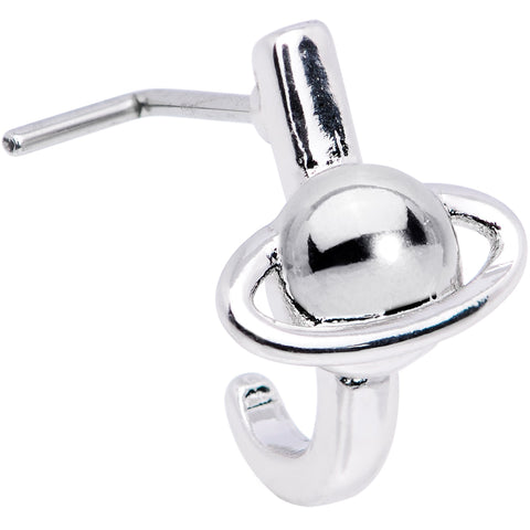 20G Ring of Saturn Faux Hoop L Shaped Nose Ring
