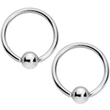 14G 9/16 5/16 Clear Gem Hearts BCR Barbell Nipple Ring Set