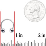 14G 9/16 Clear Gem Heart Horseshoe Nipple Ring Set