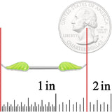 14G 9/16 Glow in the Dark Green Leaf Barbell Nipple Rings