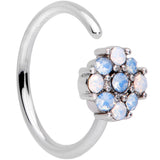 20G 5/16 Blue White Faux Opal Cross Seamless Circular Ring