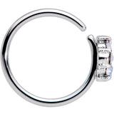 20G 5/16 Blue White Faux Opal Cross Seamless Circular Ring