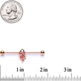 14G Clear CZ Gem Rose Gold Tone Jellyfish Industrial Barbell 38mm