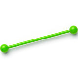 14G Bright Green Coated Glow in the Dark Industrial Barbell 38mm