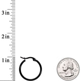 20mm Black Tone PVD Stainless Steel Hoop Earrings