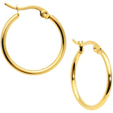 20mm Gold Tone PVD Stainless Steel Hoop Earrings