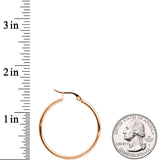 30mm Rose Gold Tone PVD Stainless Steel Hoop Earrings