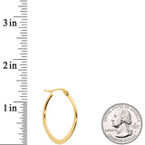 30mm Gold Tone PVD Stainless Steel Oval Hoop Earrings