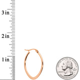 30mm Rose Gold Tone PVD Stainless Steel Oval Hoop Earrings