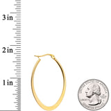 40mm Gold Tone PVD Stainless Steel Oval Hoop Earrings