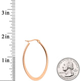 40mm Rose Gold Tone PVD Stainless Steel Oval Hoop Earrings