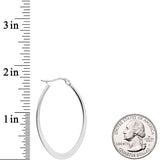 40mm Stainless Steel Oval Hoop Earrings