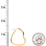 30mm Gold Tone PVD Stainless Steel Heart Hoop Earrings