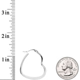 30mm Stainless Steel Heart Hoop Earrings