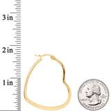 40mm Gold Tone PVD Stainless Steel Heart Hoop Earrings