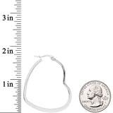 40mm Stainless Steel Heart Hoop Earrings