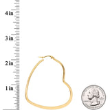 50mm Gold Tone PVD Stainless Steel Heart Hoop Earrings