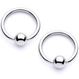 14G 9/16 1/2 White Faux Opal Bunny BCR Barbell Nipple Ring Set