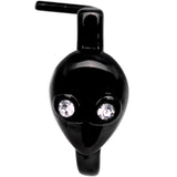 20G Clear Gem Black Alien Invader Faux Hoop L Shaped Nose Ring
