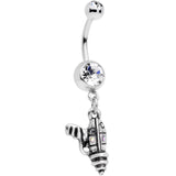 Clear Aurora Gem Mystery Ray Gun Dangle Belly Ring