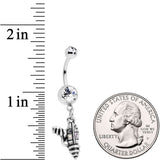 Clear Aurora Gem Mystery Ray Gun Dangle Belly Ring