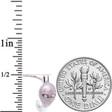 20G White Faux Opal Pink Alien Faux Hoop L Shaped Nose Ring