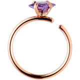 20G 5/16 Pastel Gem Rose Gold Tone Nose Hoop Set of 6