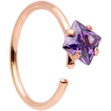 20G 5/16 Pastel Gem Rose Gold Tone Nose Hoop Set of 6